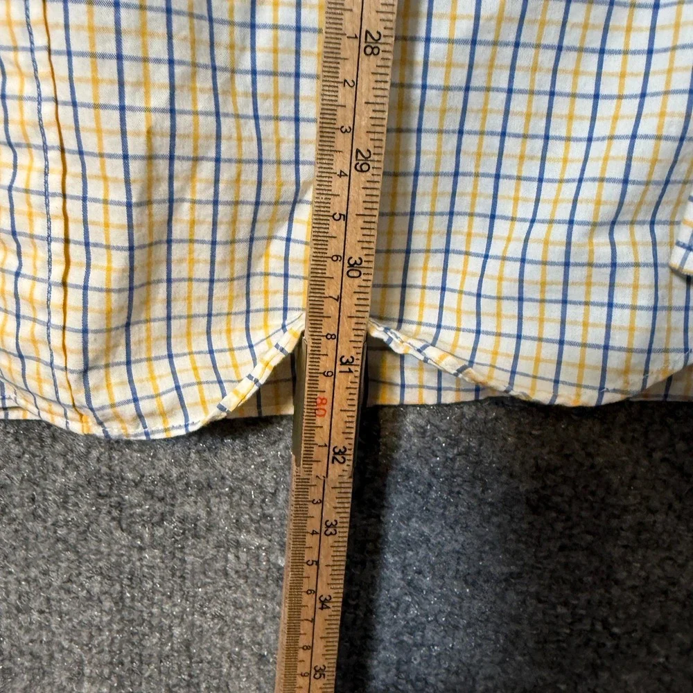 J.Crew Shirtings‎ Washed Casual Shirt Mens Large Blue Yellow Plaid Button Up NEW